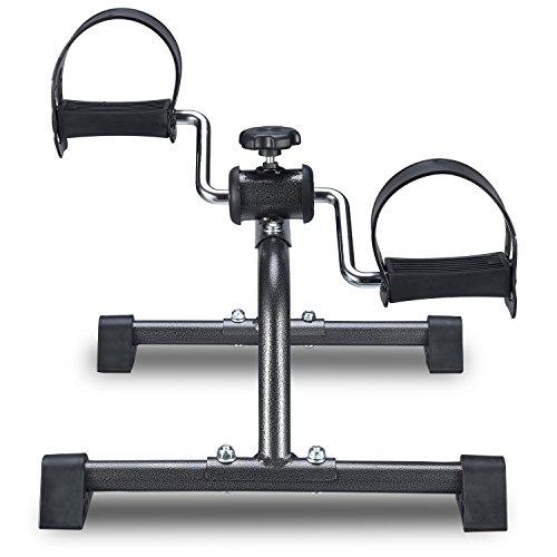 EXEFIT Pedales Estaticos Mini Bicicleta Aparato de Ejercicios de Brazos y Piernas (Negro)