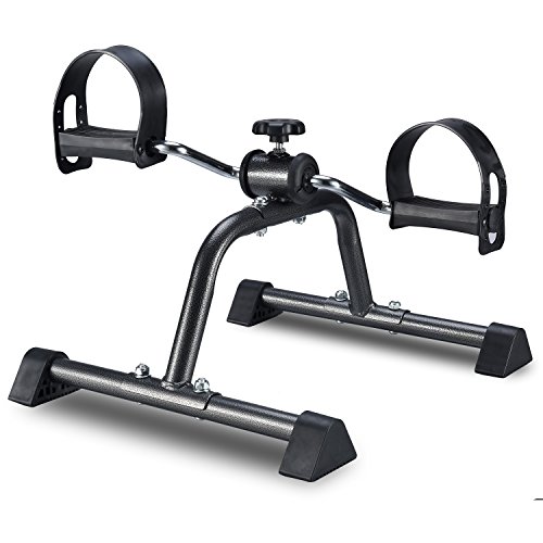 EXEFIT Pedales Estaticos Mini Bicicleta Aparato de Ejercicios de Brazos y Piernas (Negro)