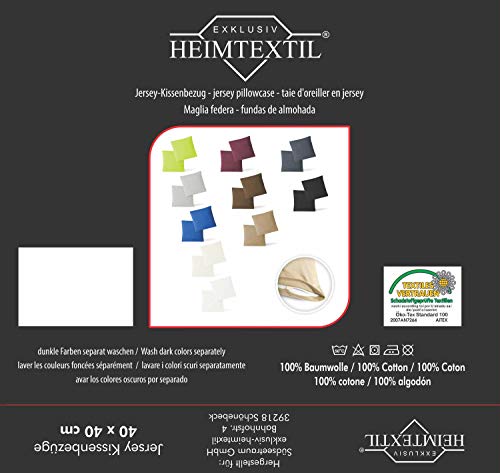 EXKLUSIV HEIMTEXTIL Fundas de Almohada de Jersey 2 Pack económico con Cremallera 40 x 40 cm Azul Real