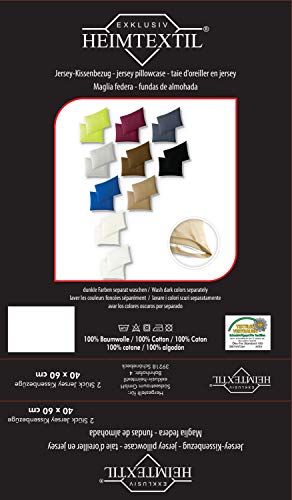EXKLUSIV HEIMTEXTIL Fundas de Almohada de Jersey 2 Pack económico con Cremallera 40 x 60 cm Arena