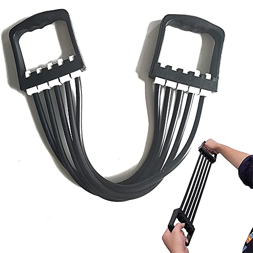 Expansor de Pecho Ajustable, Expansor de Pecho de 5 Tubos, Expansor de Pecho Látex, Expansor del Pecho Ejercitador de Músculo Ajustable para La Musculatura del Pecho, Brazos, Hombros (Negro)