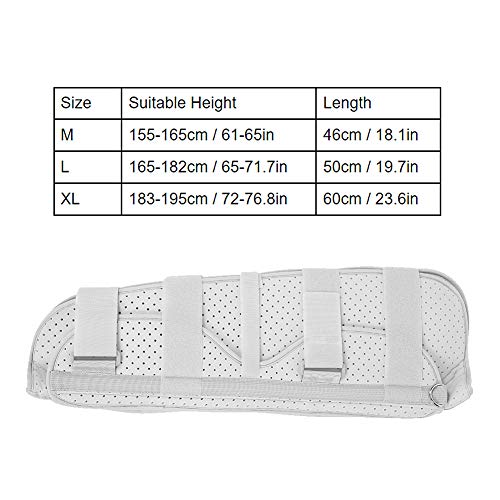 Exquisito diseño de la Rodilla Férula Fija Soporte de protección de la articulación de la Rodilla Férula quirúrgica Fractura Férula Ajustable(Gray, M)