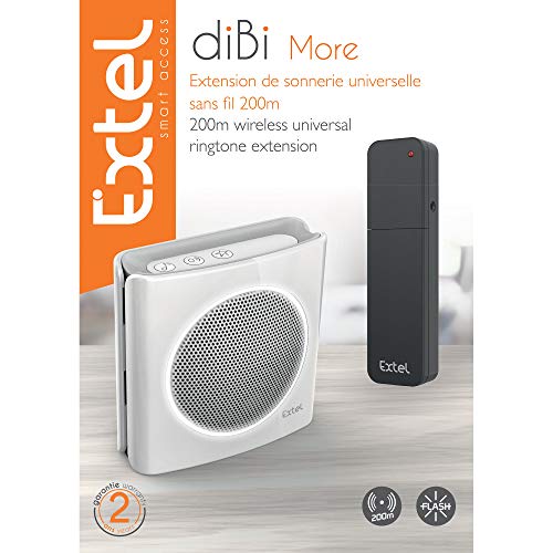 Extel 81748 Extensión zumbador universal inalámbrico, Blanco, 200 M
