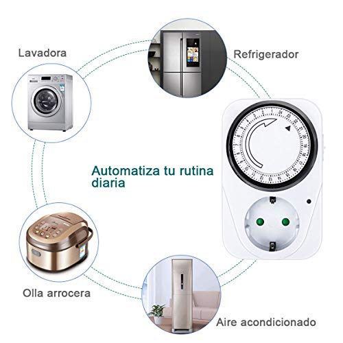 ExtraStar Enchufe eléctrico temporizador mecánico de 24 horas 230V 16A Max:3680W …