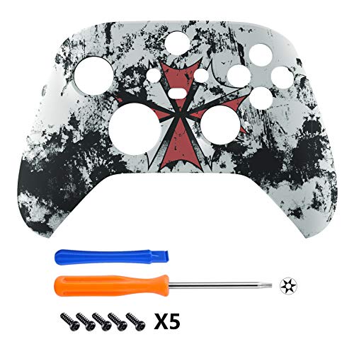 eXtremeRate Carcasa para Mando Xbox Series X S Protector Tacto Suave Placa Frontal Funda Delantera Reemplazo Kit Cubierta Cover Shell para Control de Xbox Series S X-No Incluye Mando(Resident Evil)
