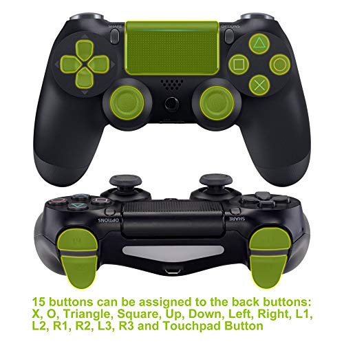 eXtremeRate Dawn Programable Remap Kit Botón de Reasignación para Playstaion 4 con Board de Actuelización&Carcasa Trasera Diseñada&4 Botones Traseros para PS4 Mando JDM 040/050/055(Fibra de Carbono)