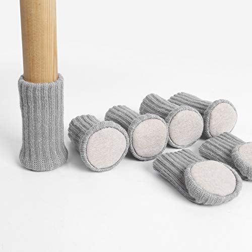 Ezprotekt Calcetines elásticos para Silla de Mesa, Silla o Silla de Mesa, para Muebles, Diámetro de ajuste de 1 "a 2", Gris, Pack de 24
