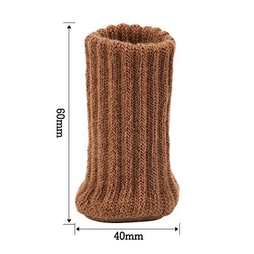 Ezprotekt Calcetines elásticos para Silla de Mesa, Silla o Silla de Mesa, para Muebles, Diámetro de ajuste de 1"a 2", Gris, Pack de 24 (Marrón)