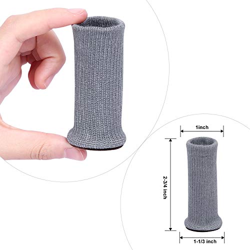 Ezprotekt Juego de 24 calcetines de silla de alta elasticidad, protectores de suelo antideslizantes para patas de silla, fundas para muebles, para muebles con diámetro de 1" a 2" (negro)