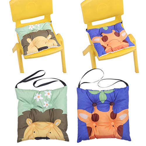 F Fityle Paquete De 2 Cojín para Silla Asiento De Cojín Patio De Jardín Oficina En Casa Escuela Cojines De Silla Lavables Almohada con Lazos, 30x30cm