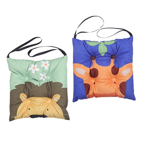 F Fityle Paquete De 2 Cojín para Silla Asiento De Cojín Patio De Jardín Oficina En Casa Escuela Cojines De Silla Lavables Almohada con Lazos, 30x30cm