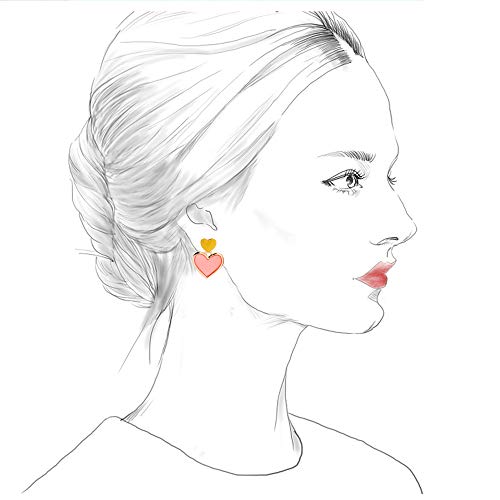 FACAI Aretes De Plata Esterlina Aguja Simple Año Nuevo Aceite De Gota Amor Geométrico Moda Mujer 925 Plata Salvaje Pendientes Mujer,Orange