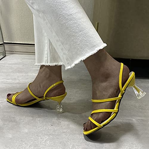 FACAIAFALO Sandalias de Tacón Alto para Mujer Plataforma para Mujer Tacón Alto 7CM Stiletto Tobillo Correa Punta Abierta Sandalias De Plataforma para Mujer Ocasión De Fiesta Sexy