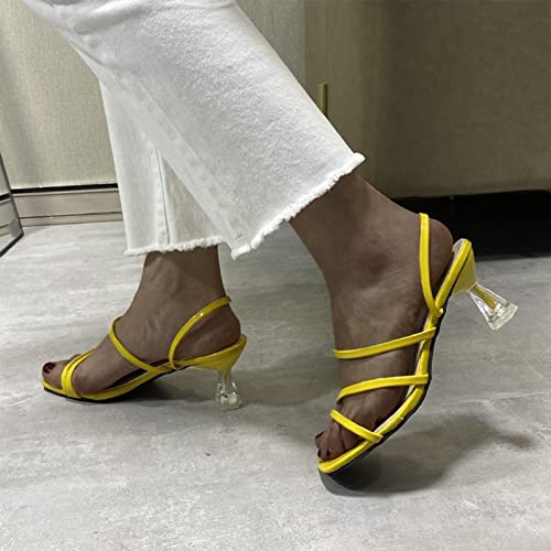 FACAIAFALO Sandalias de Tacón Alto para Mujer Plataforma para Mujer Tacón Alto 7CM Stiletto Tobillo Correa Punta Abierta Sandalias De Plataforma para Mujer Ocasión De Fiesta Sexy