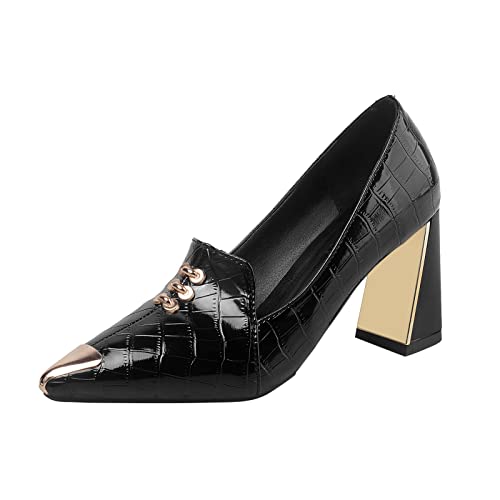 FACAIAFALO Zapatos de TacóN CláSicos Zapatos Mujer TacóN Fiesta Sandalias De TacóN Bajo Para Mujer 7 Cm Tacones Altos En Punta Sandalias De TacóN Cuadrado