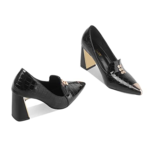 FACAIAFALO Zapatos de TacóN CláSicos Zapatos Mujer TacóN Fiesta Sandalias De TacóN Bajo Para Mujer 7 Cm Tacones Altos En Punta Sandalias De TacóN Cuadrado