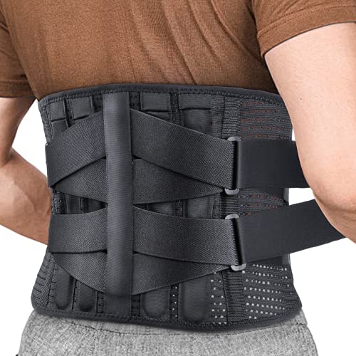 Faja lumbar para el dolor de espalda, con puntales de apoyo y correas ajustables, para hombre y mujer