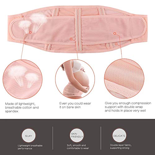 Fajas de embarazo ajustable de soporte de cinta dolor de espalda reducción para las premama antes del nacimiento mediante Rosa