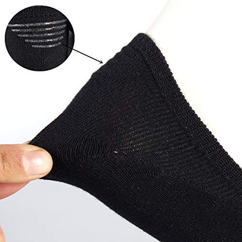 FALARY Calcetines Mujer Hombre 10 Pares Cortos Calcetines Invisibles tobillero Algodon Silicona Antideslizante Verano-negro-3942