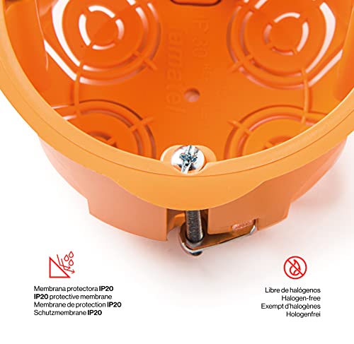 Famatel 3256 Caja empotrar para mecanismos | Doble | 67x39 mm | Naranja, Gris