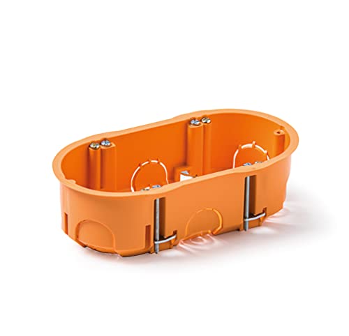 Famatel 3256 Caja empotrar para mecanismos | Doble | 67x39 mm | Naranja, Gris