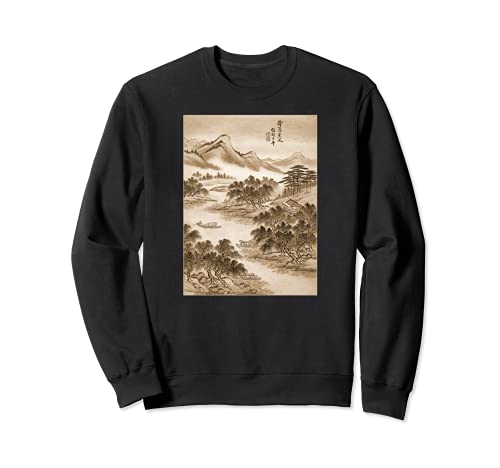 Famoso arte chino vintage: Lu Han Paisaje Diseño elegante Sudadera