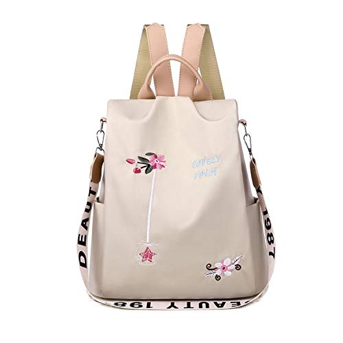 FANDARE Bolsos Mochila Mujer Bolsa de Hombro Bandolera Antirrobo Bolso Mochilas Tipo Casual Niña Bolsas Escolares Señoras Daypacks para Outdoor Viaje Commute Trabaja Impermeable Poliéster Caqui