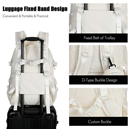 FANDARE Mochilas Escolares Juveniles Mochilas Tipo Casual Chico Niña Bolsas Escolares con Estuche Mochila Universidad Daypacks para Colegio Outdoor Viaje Partido Compras Rosa Gris
