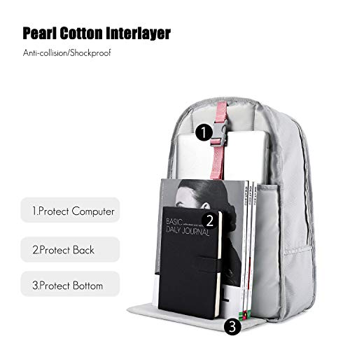 FANDARE Mochilas Escolares Juveniles Mochilas Tipo Casual Chico Niña Bolsas Escolares con Estuche Mochila Universidad Daypacks para Colegio Outdoor Viaje Partido Compras Rosa Gris