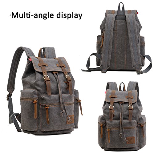 FANDARE Retro Mochila Ordenador 15.6 Pulgadas Portátil Estudiante Morral al Aire Libre Viaje Trabajo Escuela Lona