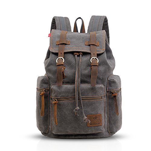 FANDARE Retro Mochila Ordenador 15.6 Pulgadas Portátil Estudiante Morral al Aire Libre Viaje Trabajo Escuela Lona