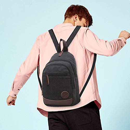 FANDARE Unisexo Bolsa de Pecho Lona Mochilas Bolsos de Hombre Mujer Bolsos Cruzados Lona Sling Bag Bolsa Deportiva de Hombro Bolsa de Honda Mochila para Viaje Trabajo Escuela Acampada Ciclismo