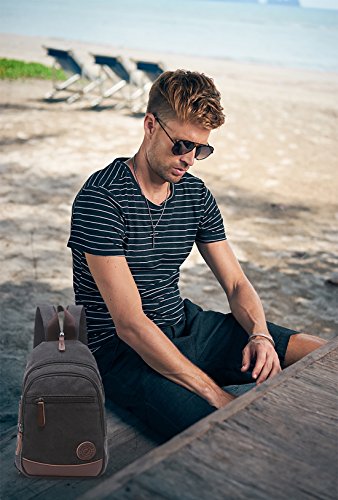 FANDARE Unisexo Bolsa de Pecho Lona Mochilas Bolsos de Hombre Mujer Bolsos Cruzados Lona Sling Bag Bolsa Deportiva de Hombro Bolsa de Honda Mochila para Viaje Trabajo Escuela Acampada Ciclismo
