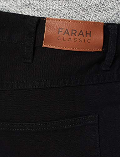 Farah Classic Darwood Rigid Pantalones, Negro 001, 42-52 para Hombre