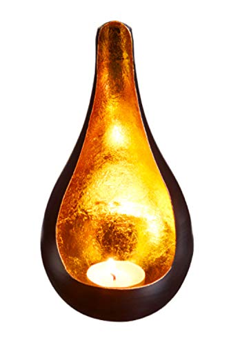 Farol portavelas Oriental de Metal - Candelabro para el jardín - Decorativo para la Mesa - Rasin - transmite Buen Ambiente - Pasa un Buen rato en el jardín