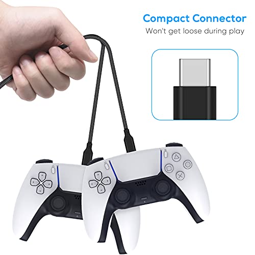 FASTSNAIL Cable de carga para controlador PS5, cable de carga tipo C de 10 pies de largo para Xbox Series X/S y Nintendo Switch Pro Contoller, cable de carga de juego (16,4 pies X1 piezas)