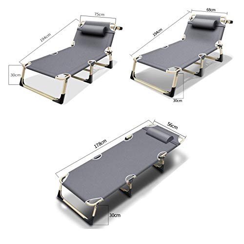 FCXBQ Sillón reclinable Plegable Pesado Tumbona de Exterior de Gravedad Cero, Cama Plegable Ajustable Cama Individual portátil Simple Cama de acompañante de Hospital, sillón reclinable Pesado de o