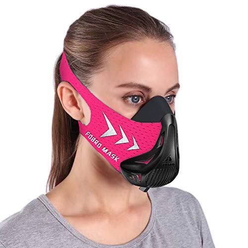FDBRO Máscaras máscaras de Deportes, Estilo Negro, máscara;scara para Entrenamiento y acondicionamiento de Gran altitud, máscara scara Deportiva 2.0 (M, Rosa y Negro)