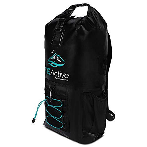 FE Active Mochila Impermeable Dry Bag - Mochila de Senderismo Eco 20L Bolsa Estanca para Acampar y Equipo de Pesca. Bolsa de Viaje, Bolsa de Playa, Pesca, Kayak y Navegación | Diseñada en California