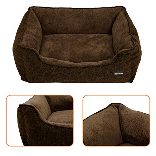 FEANDREA Cama para Perro, Sofá paraPperro, 70 x 55 x 21 cm, Marrón PGW10CC