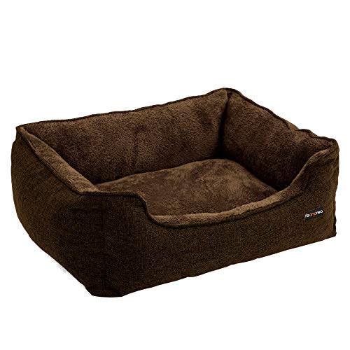 FEANDREA Cama para Perro, Sofá paraPperro, 70 x 55 x 21 cm, Marrón PGW10CC