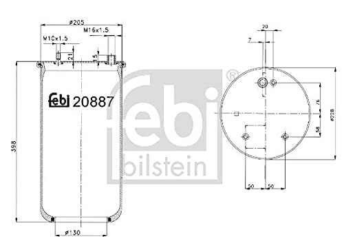 Febi-Bilstein 20887 Fuelle, suspensión neumática