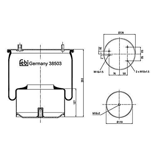 Febi-Bilstein 38503 Fuelle, suspensión neumática