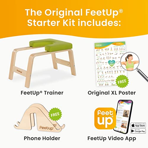 FeetUp® Taburete de pie original para la cabeza, ligero, silla de yoga en todo el mundo (Classic, verde)