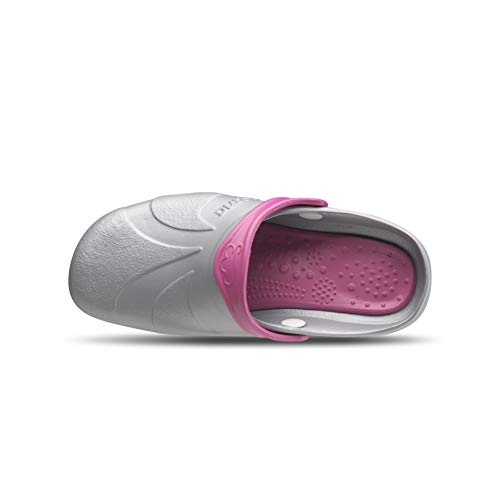 Feliz Caminar - Zuecos Sanitarios Asana Plata/Fuxia, 38