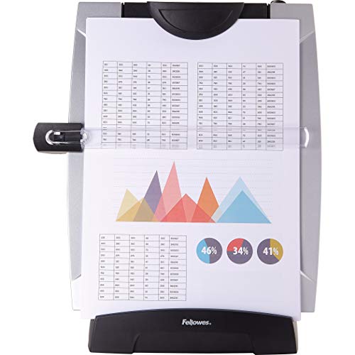 Fellowes Office Suites - Atril de sobremesa 3 en 1, negro/plata