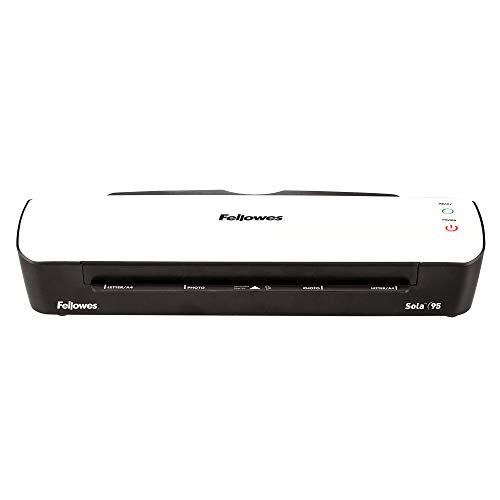 Fellowes Plastificadora Sola A4, para uso ocasional, 125 micras + 53061 Pack de 100 fundas para plastificar, brillo, formato A4, 80 micras