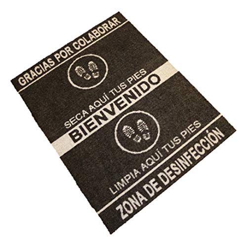 Felpudo desinfectante Calzado - Alfombra Limpia Zapatos para la Entrada, moqueta higienizante (Negro, 68_x_90_cm)