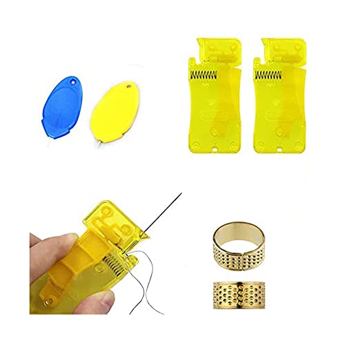 FENGCHUANGE Nhebradora Automática, Con 2 Enhebradores De Plástico, 1 Anillo De Dedal, Enhebrador Simple, Accesorios De Costura, Accesorios De Hilo De Aguja Para Bricolaje