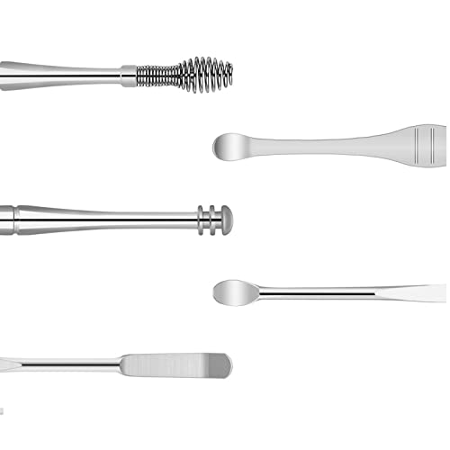 FENGFENGGUO Kit de eliminación de Cera de Oreja de Acero Inoxidable de 10 Piezas Limpiador de Orejas Reutilizable para niños y Adultos, Negro Fresco